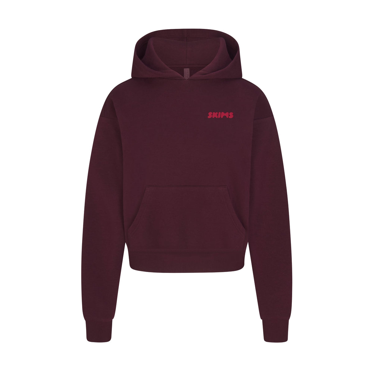 COTTON FLEECE HOODIE WITH EMBOSSED LOGO | CURRANT