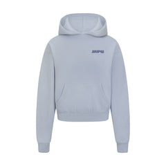 COTTON FLEECE HOODIE WITH EMBOSSED LOGO | FOG