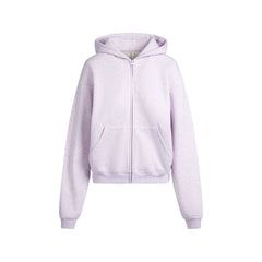 COTTON FLEECE ZIP UP HOODIE | PURPLE HEATHER