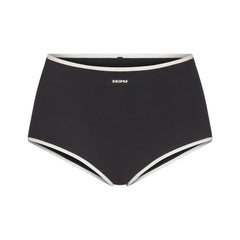 COTTON RIB BOY SHORT | SOOT CONTRAST