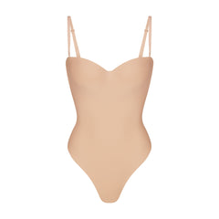SKIMS BODY UNDERWIRE THONG BODYSUIT | CLAY