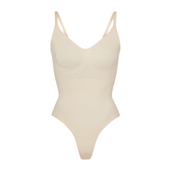 SEAMLESS SCULPT THONG BODYSUIT | SAND