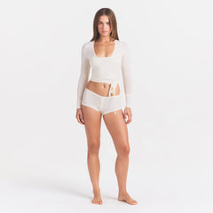 CLOUD SLEEP WRAP TOP | ECRU