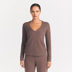 AIRY CASHMERE V-NECK PULLOVER | AMETHYST