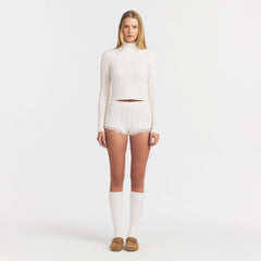 SWEATER KNIT CABLE TURTLENECK | IVORY