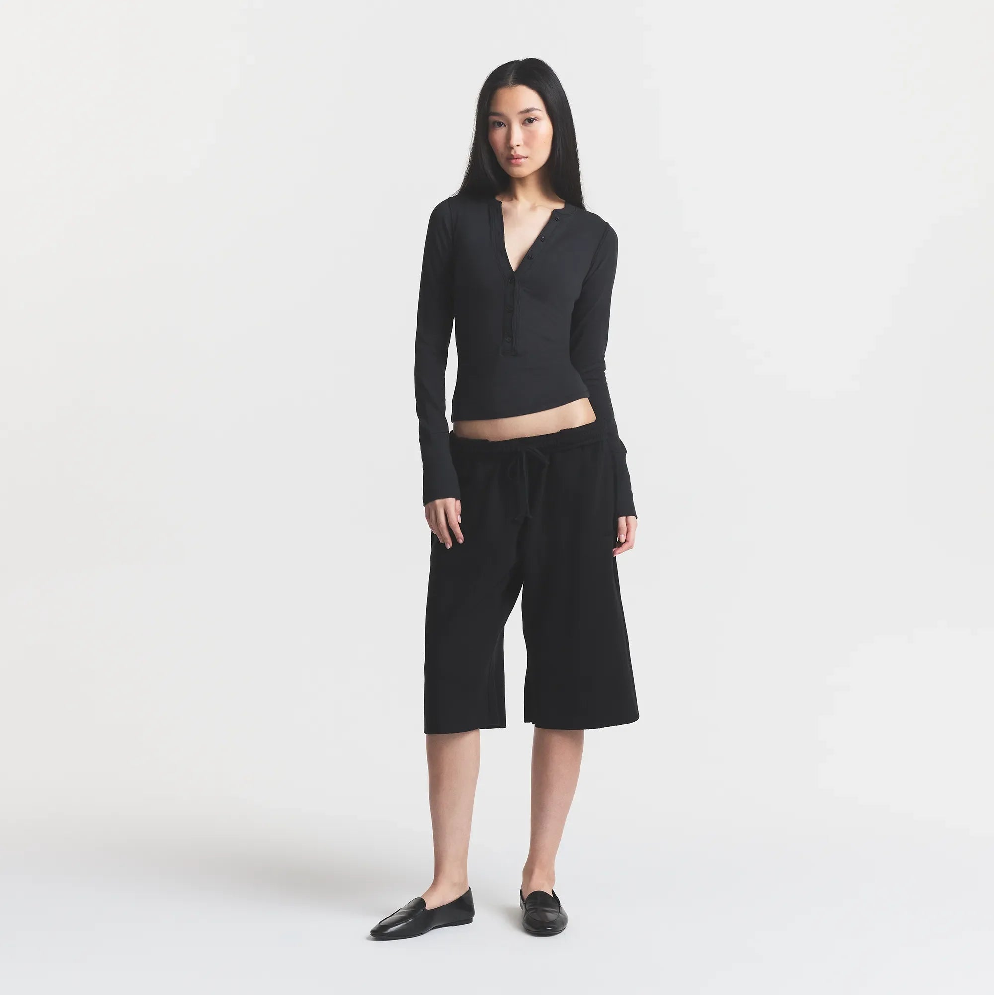 COTTON JERSEY HENLEY LONG SLEEVE | SOOT