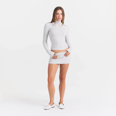 COTTON JERSEY TURTLENECK LONG SLEEVE | LIGHT HEATHER GREY