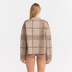 TEXTURED KNIT BRUSHED BOXY PULLOVER | NEUTRALS BIG HOLLY PLAID