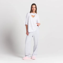 WORN IN JERSEY OVERSIZED HEART T-SHIRT | SNOW