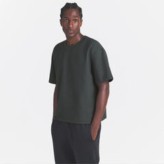 HEAVYWEIGHT COTTON MENS RELAXED CROPPED CREWNECK | DEEP SEA