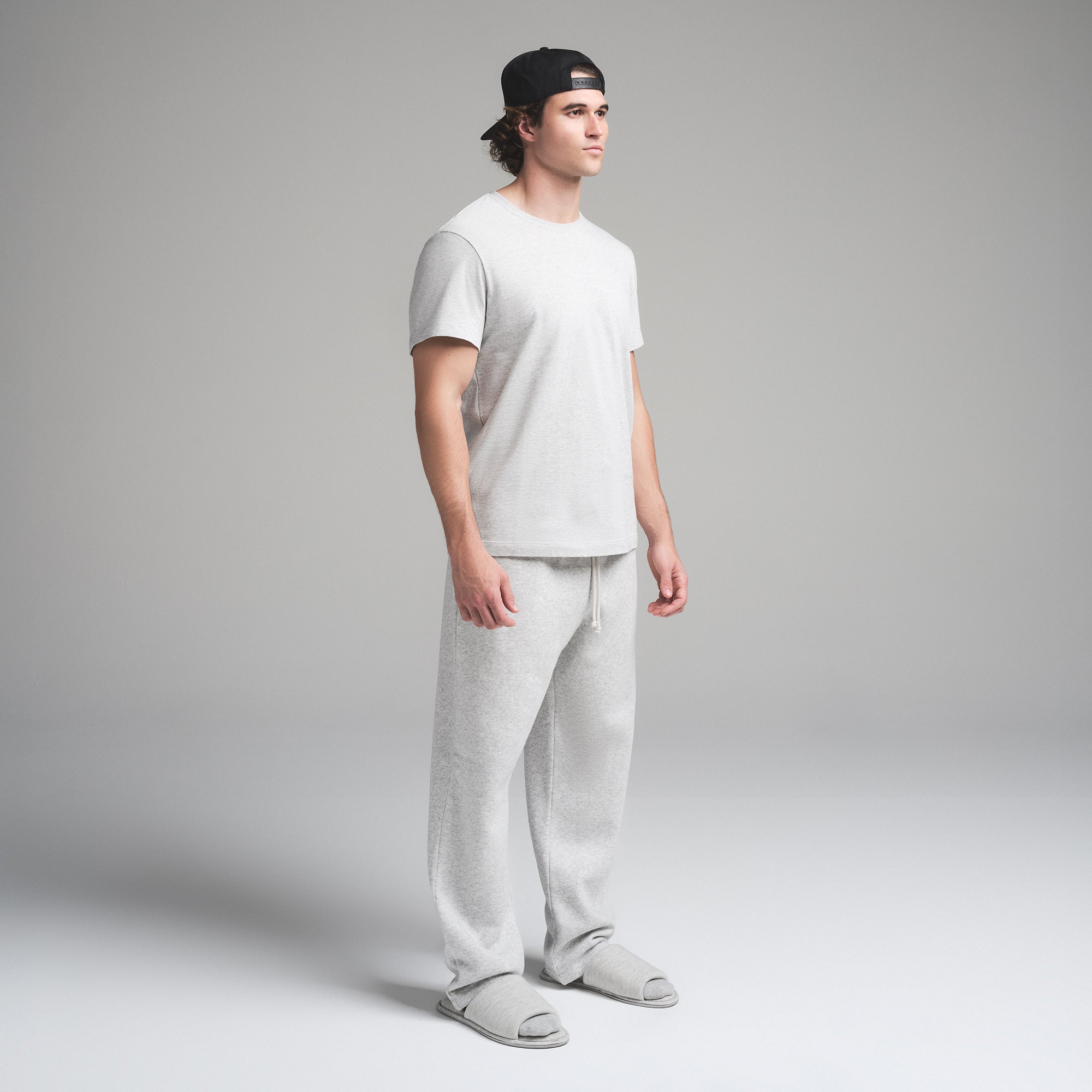 SKIMS COTTON MENS CLASSIC T-SHIRT | LIGHT HEATHER GREY