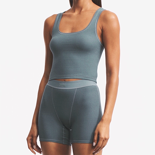 COTTON RIB BOXER | LIGHT HEATHER GREY